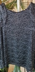 Black Lace Top w/ Peekaboo Shoulders